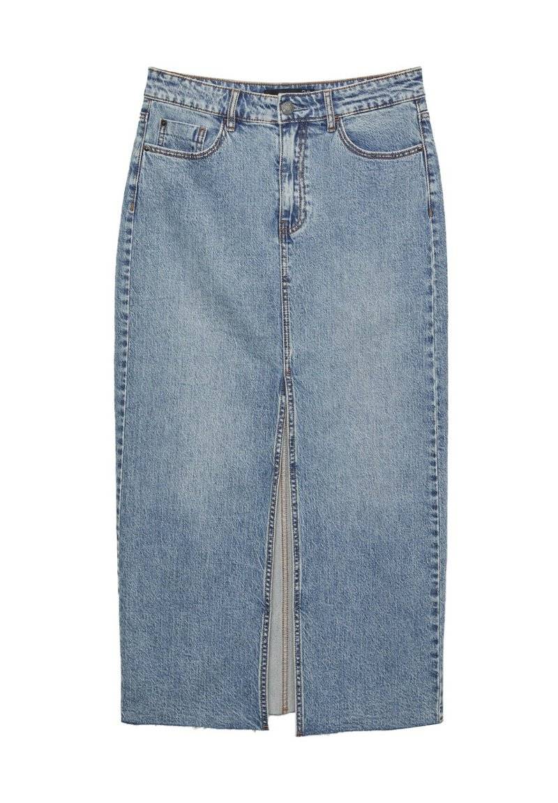 Stradivarius Stradivarius IM COMFORT-FIT - Maxi skirt - stone blue denim Riesige Rabatte