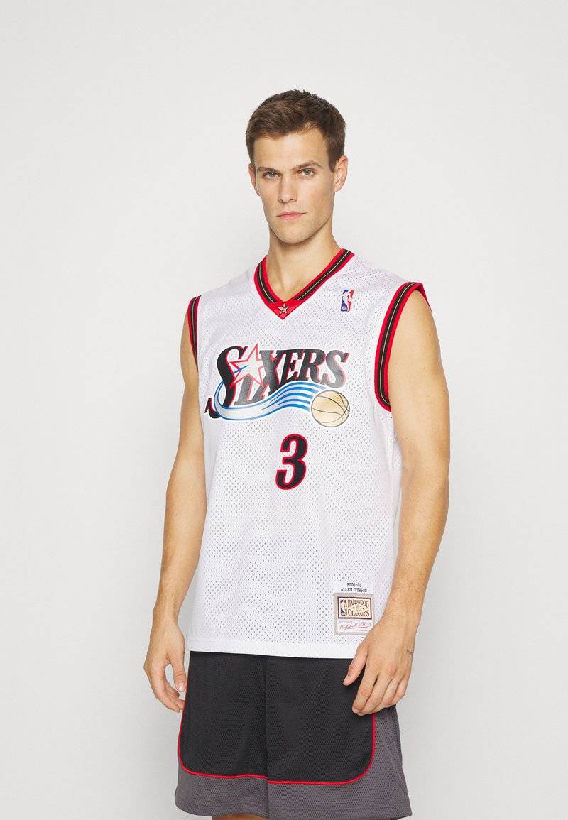 Mitchell & Ness Mitchell & Ness NBA ALLEN IVERSON PHILADELPHIA 76ERS SWINGMAN HOME - Club wear - white Heißer Verkauf