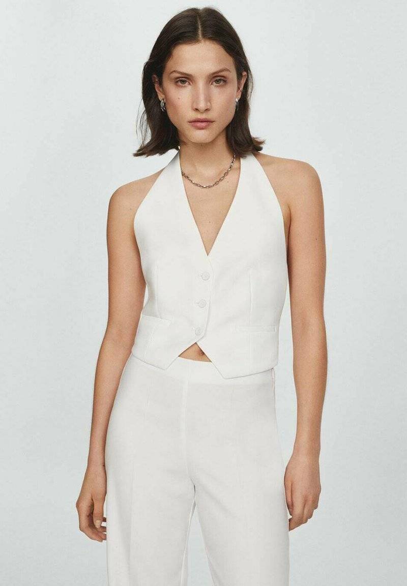 Mango Mango IGUANA - Waistcoat - white Kostenlose Rückgabe