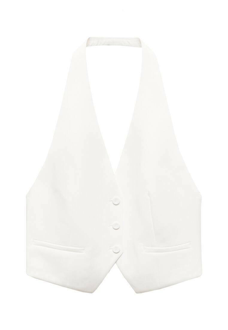 Mango Mango IGUANA - Waistcoat - white Kostenlose Rückgabe