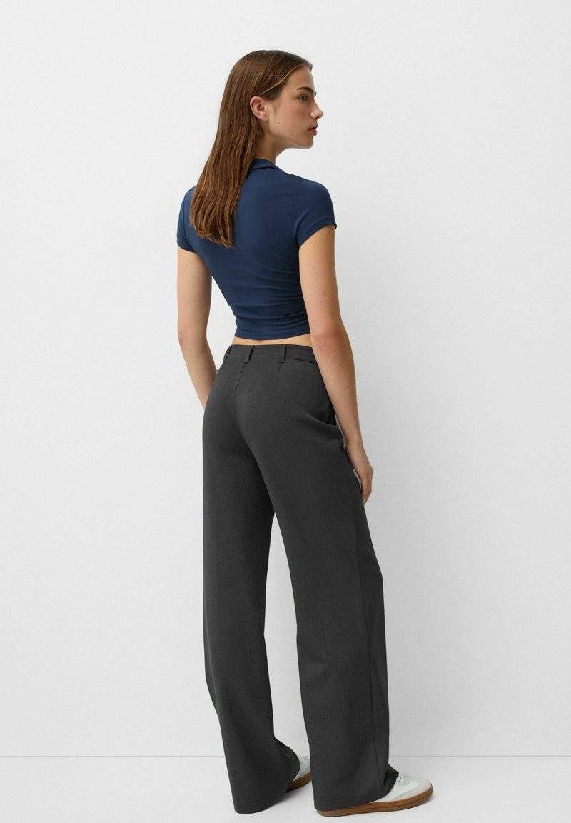 Bershka Bershka Trousers - mottled grey Letzte 3 Tage