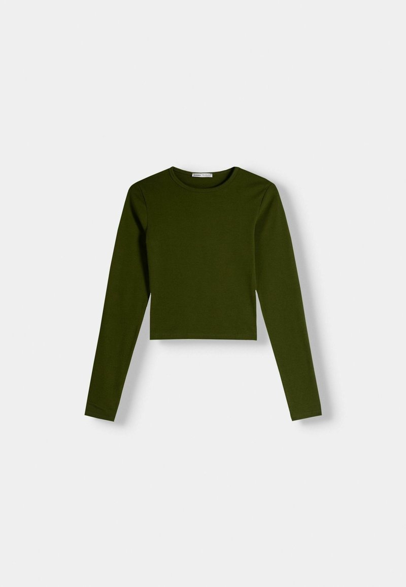 Bershka Bershka LONG SLEEVE - Long sleeved top - green Bis zu 50% Rabatt