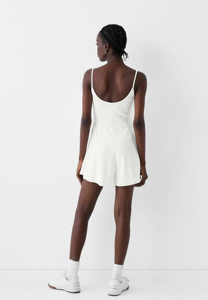 Bershka Bershka PRINTED - PLAYSUIT - Jumpsuit - white Discount Store für neue Produkte