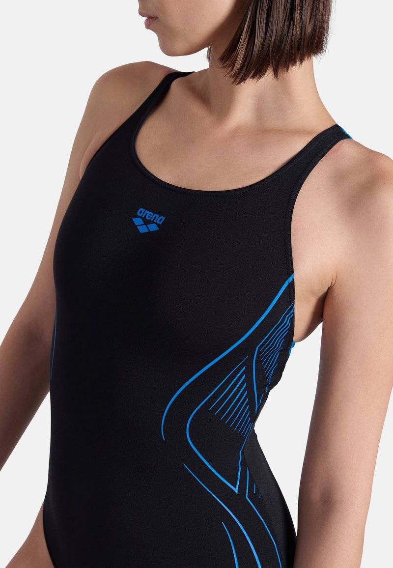 Arena Arena REFLECTING - Swimsuit - black blue river Rabatte dieses Monats
