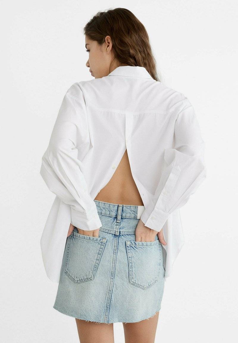 Stradivarius Stradivarius A-line skirt - light blue denim Vatertagsangebot