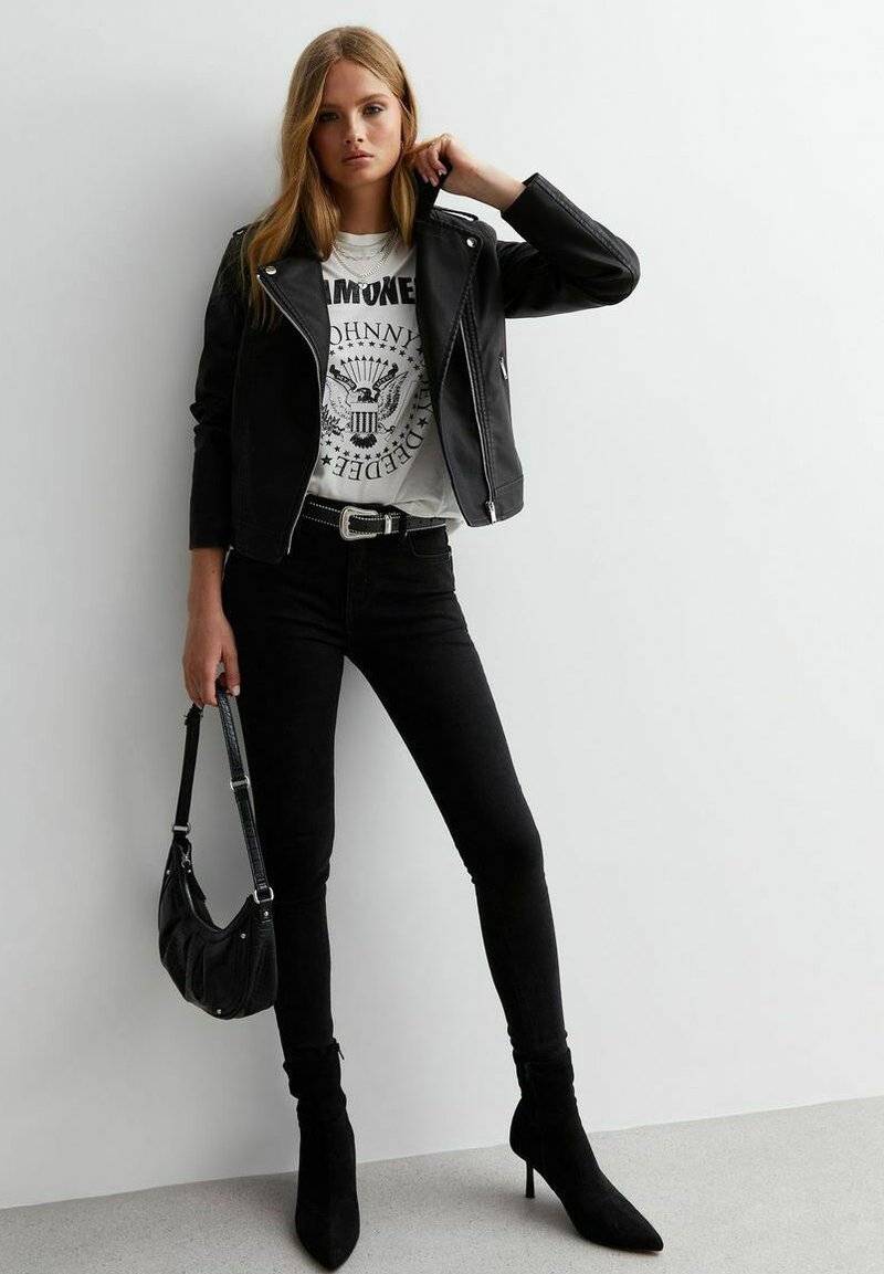 New Look New Look LOOK - Faux leather jacket - black Saisonale Angebote