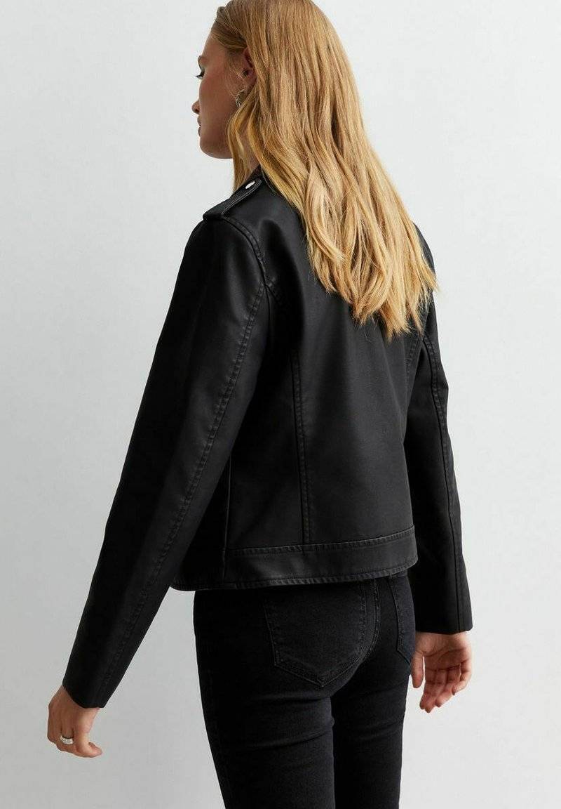 New Look New Look LOOK - Faux leather jacket - black Saisonale Angebote