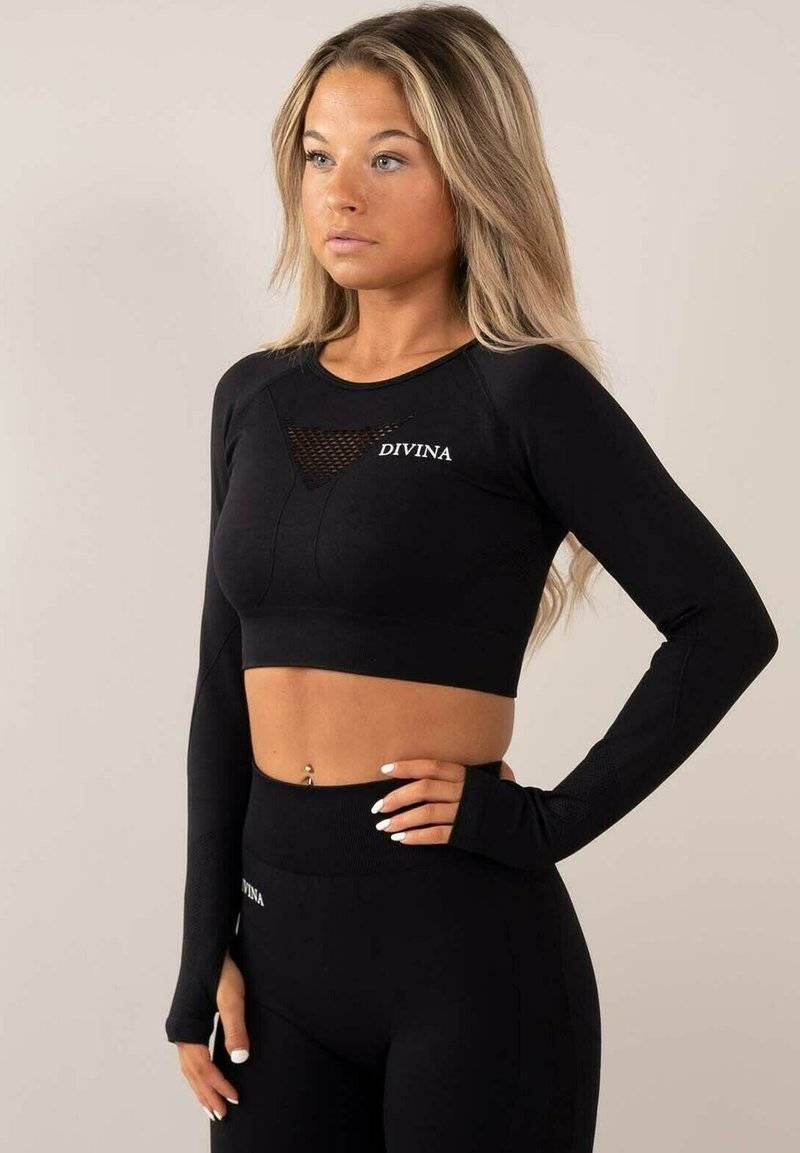 Divina Divina FOUR - Long sleeved top - black Zeitbegrenzte Promotion