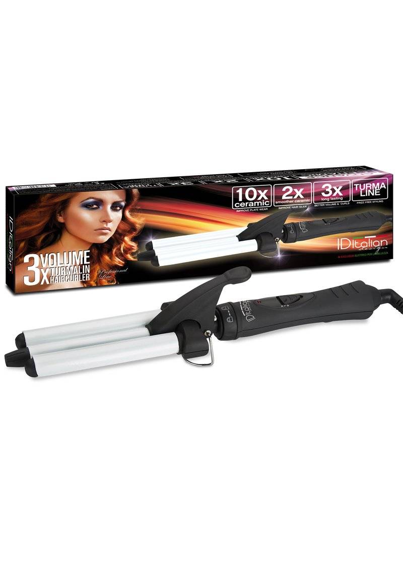 Italian Design Italian Design HAIR CURLER TOURMALINE 3X - Hair Styling Tool - black Online Shopping