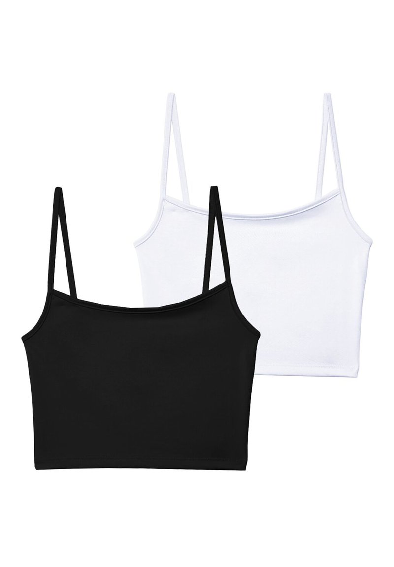 Stradivarius Stradivarius 2-PACK OF STRAPPY CROP - Top - black Weihnachtsangebot