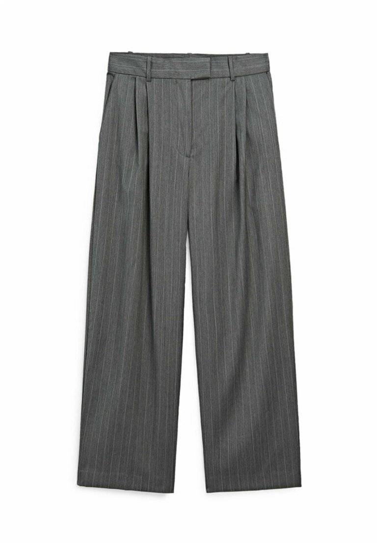 Massimo Dutti Massimo Dutti STRAIGHT-LEG STRIPE - Trousers - dark grey Super Sparpreis