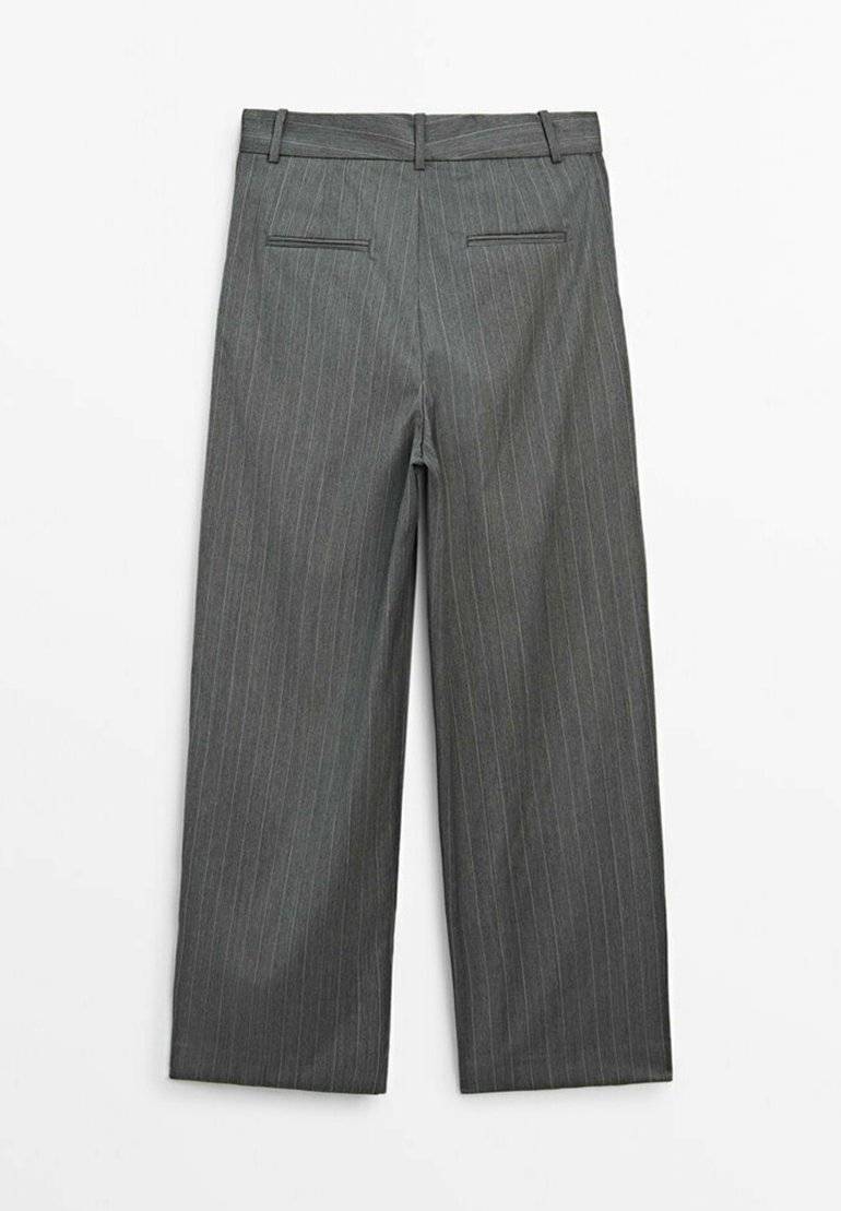 Massimo Dutti Massimo Dutti STRAIGHT-LEG STRIPE - Trousers - dark grey Super Sparpreis
