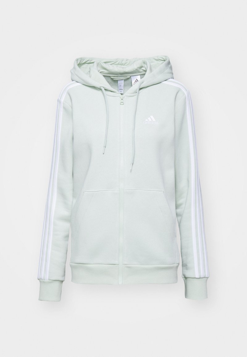 adidas Sportswear adidas Sportswear ESSENTIALS 3 STRIPES FULL ZIP HOODIE - Zip-up sweatshirt - linen green Riesige Rabatte