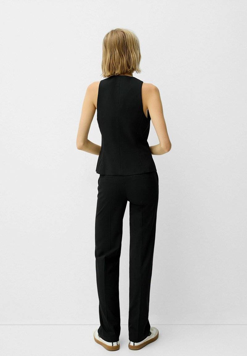 Bershka Bershka STRAIGHT-LEG TAILORED - Trousers - black denim Weihnachtsangebot