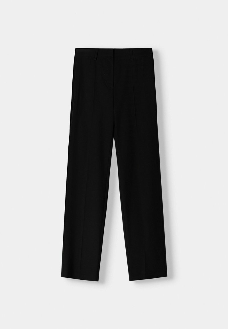 Bershka Bershka STRAIGHT-LEG TAILORED - Trousers - black denim Weihnachtsangebot