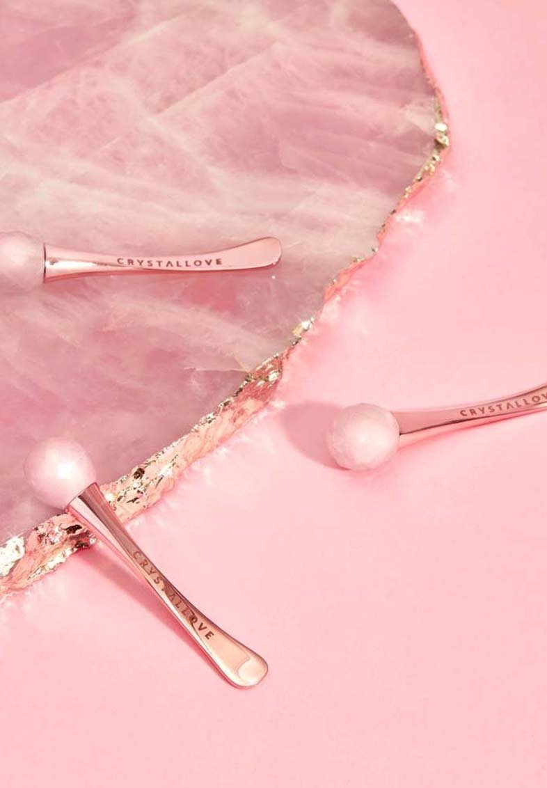 CRYSTALLOVE CRYSTALLOVE ROSE QUARTZ 3D EYE MASSAGER - Skincare tool - gold 2025