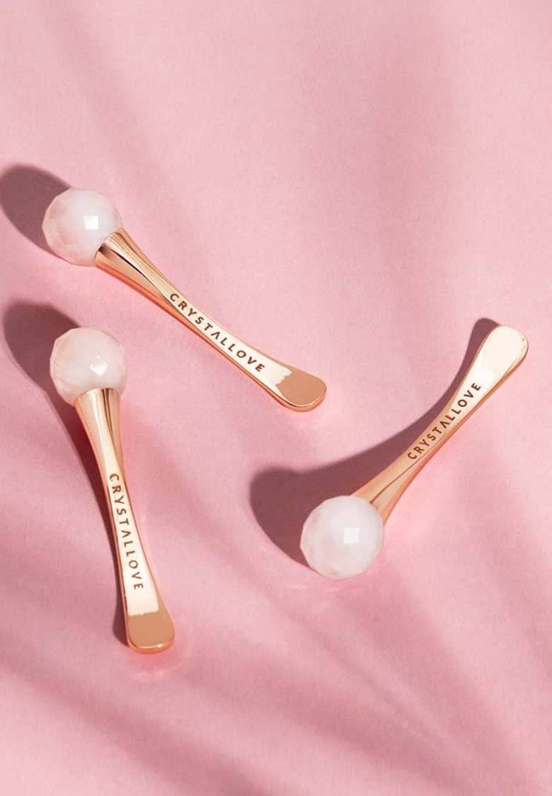 CRYSTALLOVE CRYSTALLOVE ROSE QUARTZ 3D EYE MASSAGER - Skincare tool - gold 2025