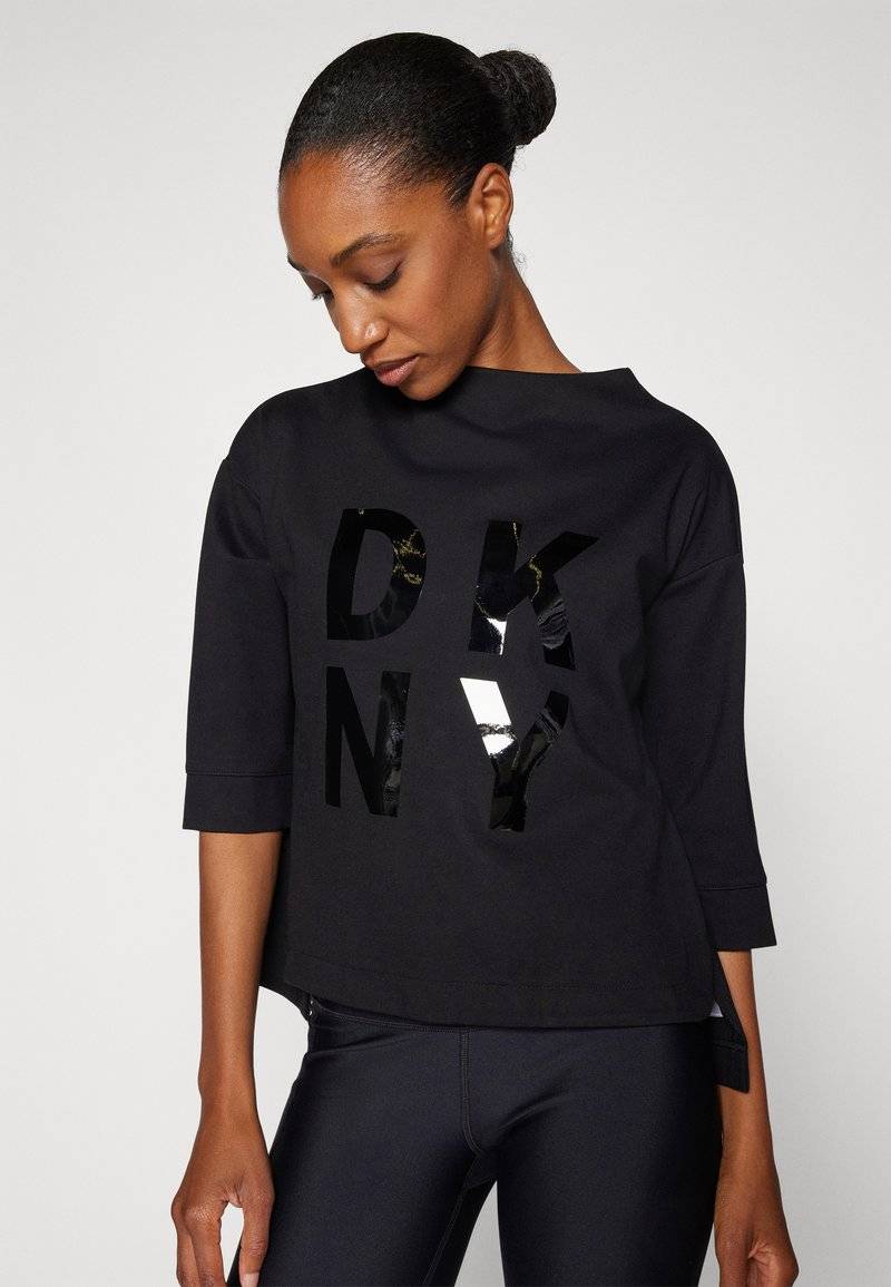 DKNY DKNY STACKED LOGO POPOVER - Long sleeved top - black Jubiläumsangebot