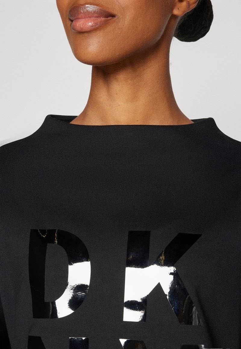 DKNY DKNY STACKED LOGO POPOVER - Long sleeved top - black Jubiläumsangebot