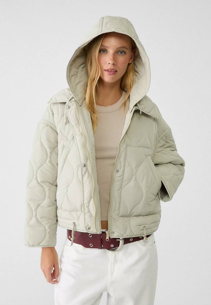 Stradivarius Stradivarius PUFFER - Winter jacket - white 50% Rabatt mit kostenlosem Versand