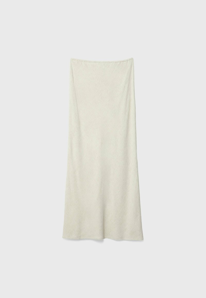 Stradivarius Stradivarius DRAWSTRING MIDI - Maxi skirt - stone Im Verkauf