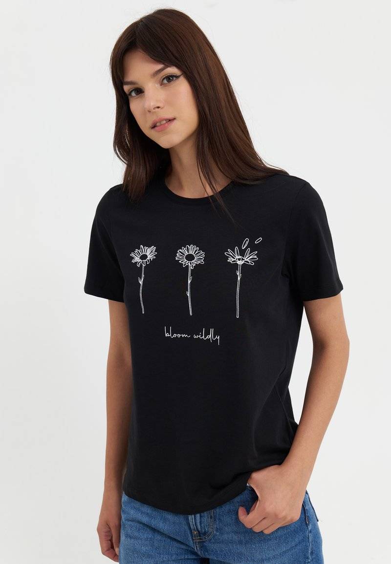 Even&Odd Even&Odd Print T-shirt - black Online