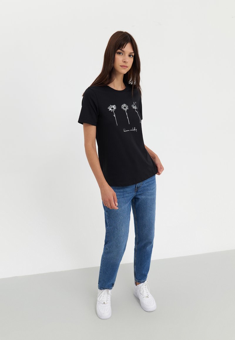 Even&Odd Even&Odd Print T-shirt - black Online