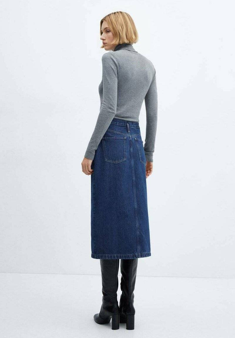 Mango Mango SOLEIL - Pencil skirt - blu scuro Schlussverkauf