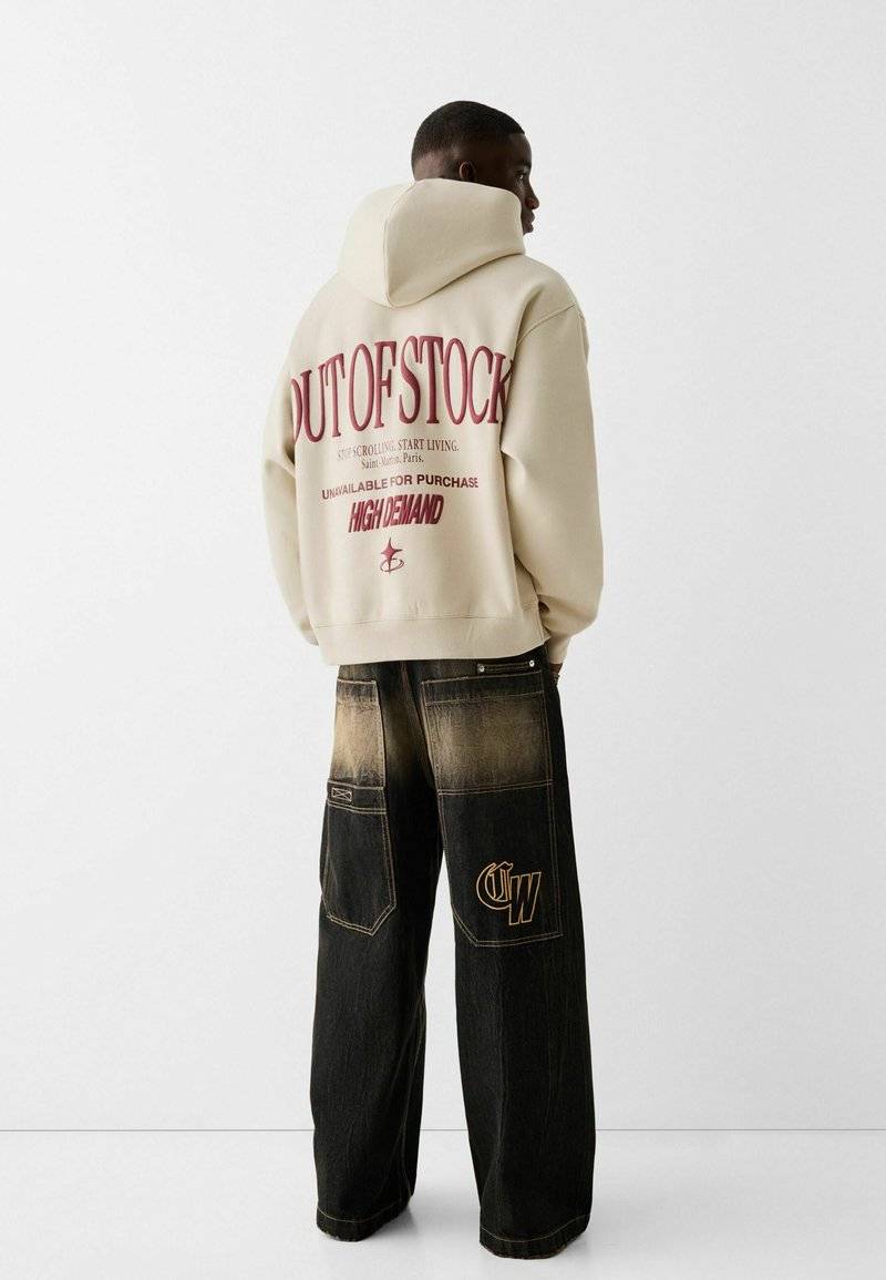 Bershka Bershka PRINTED - HOODIE - Hoodie - beige