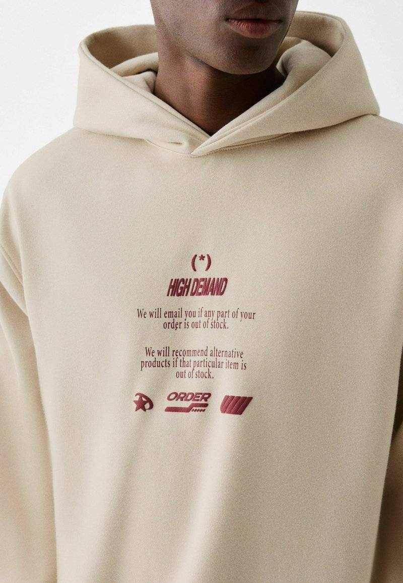Bershka Bershka PRINTED - HOODIE - Hoodie - beige Hotsell