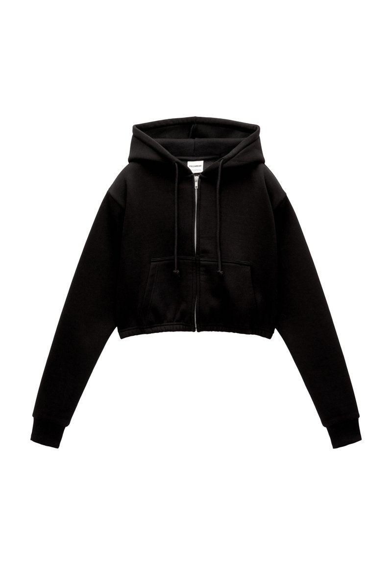 PULL&BEAR PULL&BEAR CROPPED - Zip-up sweatshirt - black im Angebot