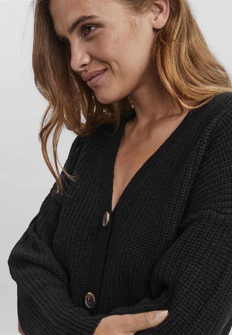 Vero Moda Vero Moda VMLEA VNECK - Cardigan - black Fabrik Onlineshop