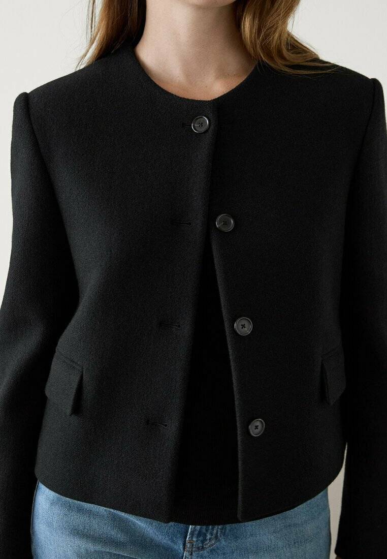Massimo Dutti Massimo Dutti WITH CREW NECK - Blazer - black Sonderangebot